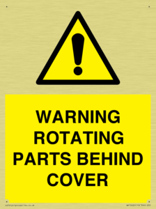 WARNING ROTATING PARTS BEHIND COVER